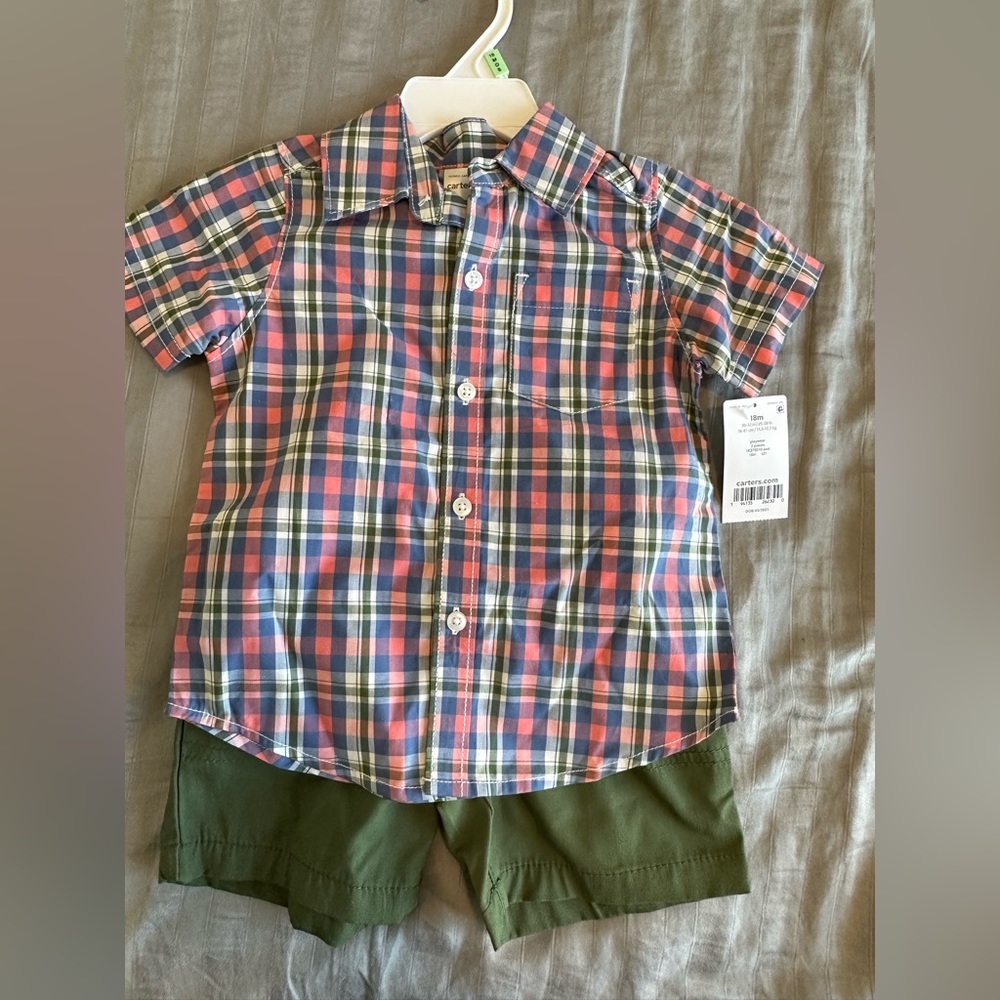 Carter’s dressy shirt and short sleeve button down Boys 18 months